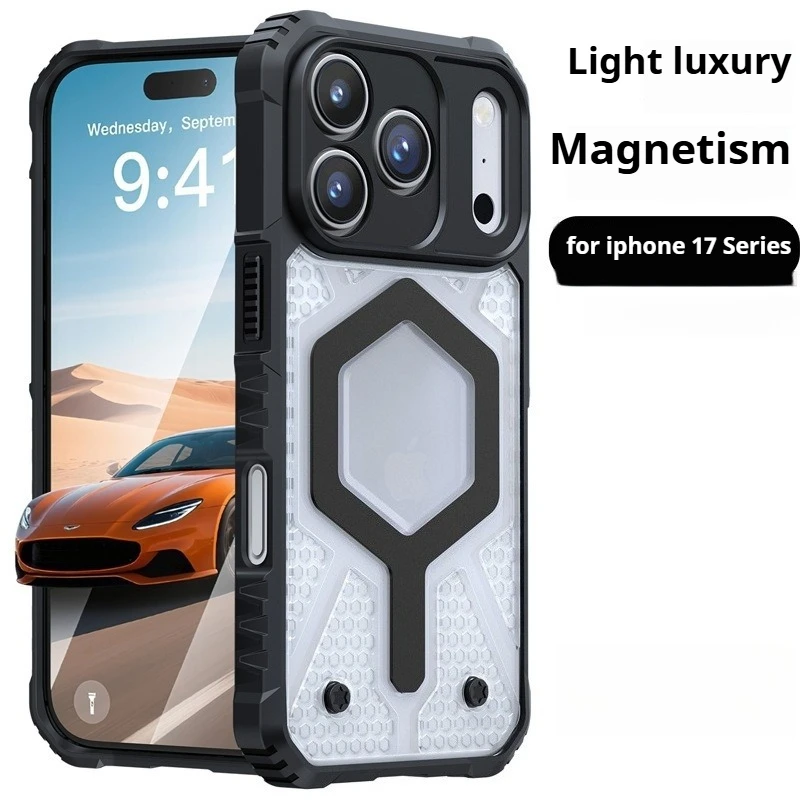 PyroGraphy 17series Mobile Phone Case Anti-drop Magnetic Suction 17 Fine Hole Protective Case for Iphone 17/17pro/17air/17promax