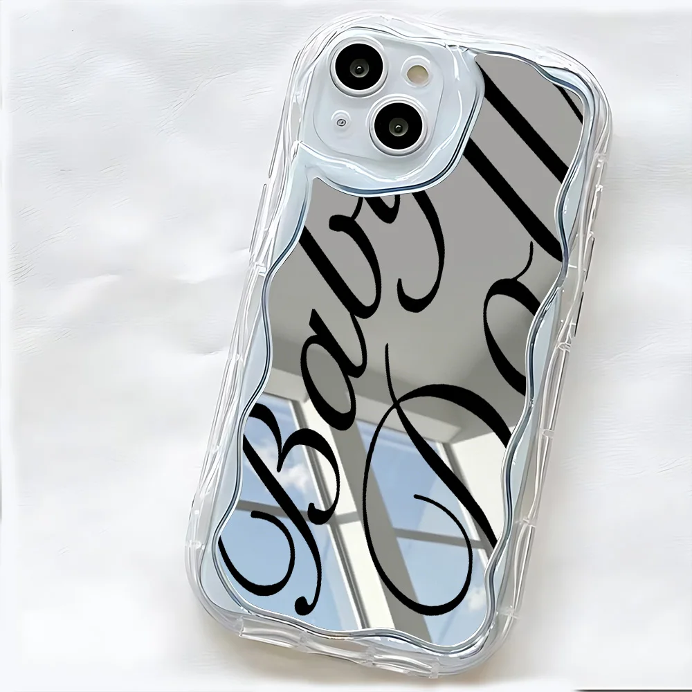 Reative Stylish Baby Doll 3D Wave Clear Curly Makeup Mirror Phone Case For Samsung Galaxy S26 S25 S24 FE Plus Ultra F06 4G 5G