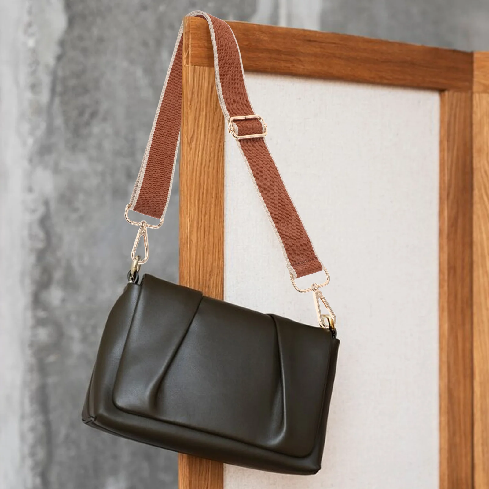 

Universal Adjustable Handbag Strap Color Block Design Extendable Durable Nylon Zinc Alloy Replacement Crossbody Purse Shoulder