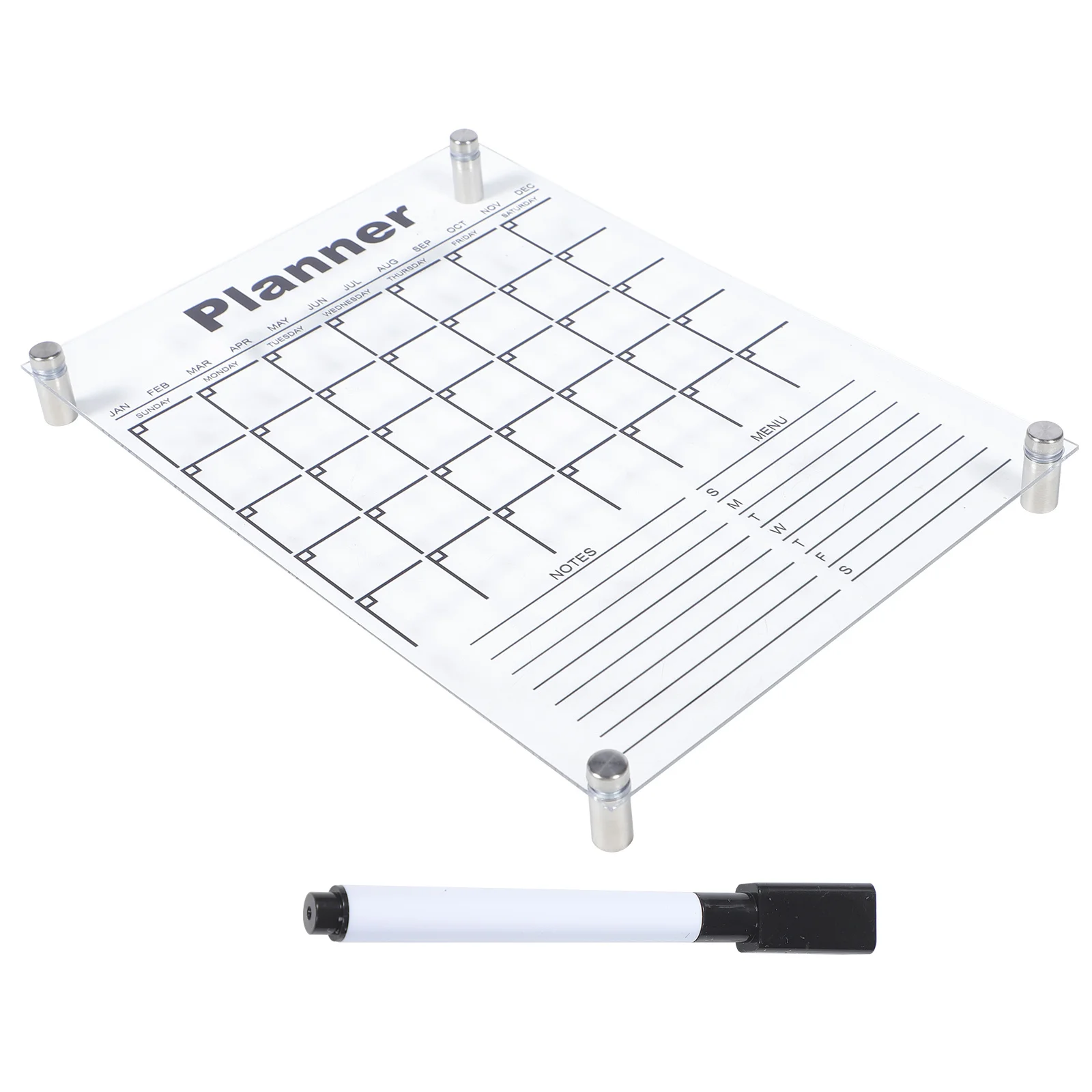 1 Set Clear Acrylic Dry Erase Board Portable Writing Surface For Home Office Fridge Wall Desktop Display Board Memo Organizer
