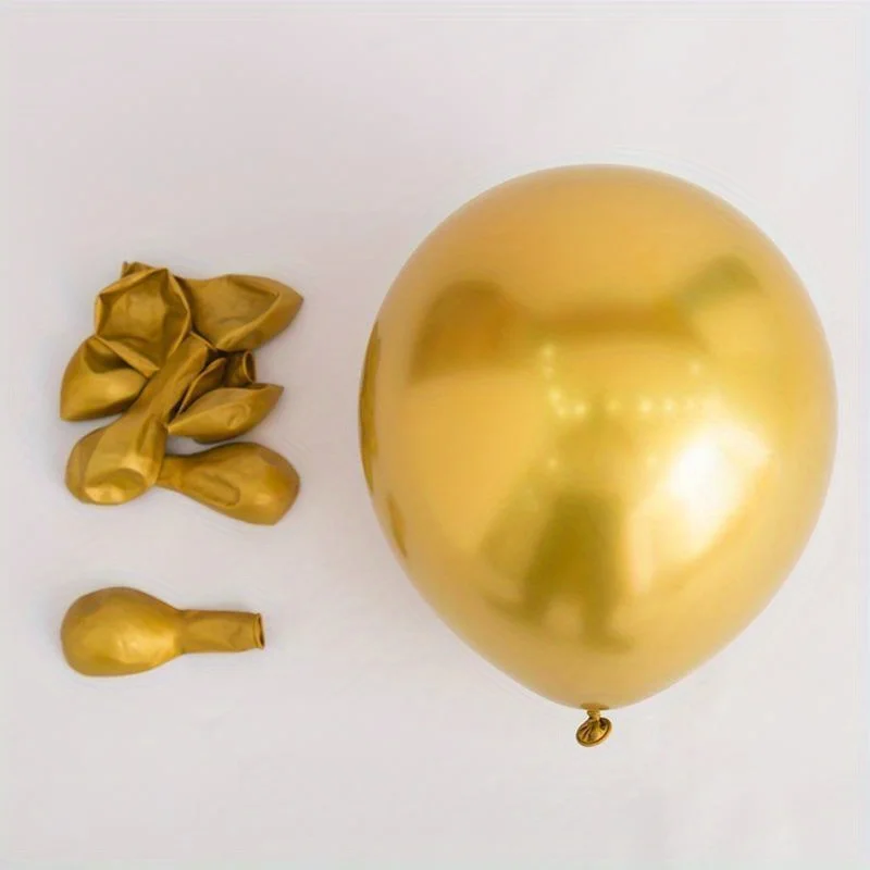 50pc Mixed Color 10Inch Metallic Latex Balloons, for Outdoor Weddings, Celebrations, Birthday Party Decoration Background Globos