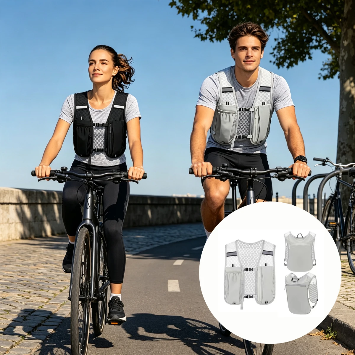 Running Gear Water - Laufweste mit Wasserflaschenfach, reflektierende Tasche, ultraleichte
