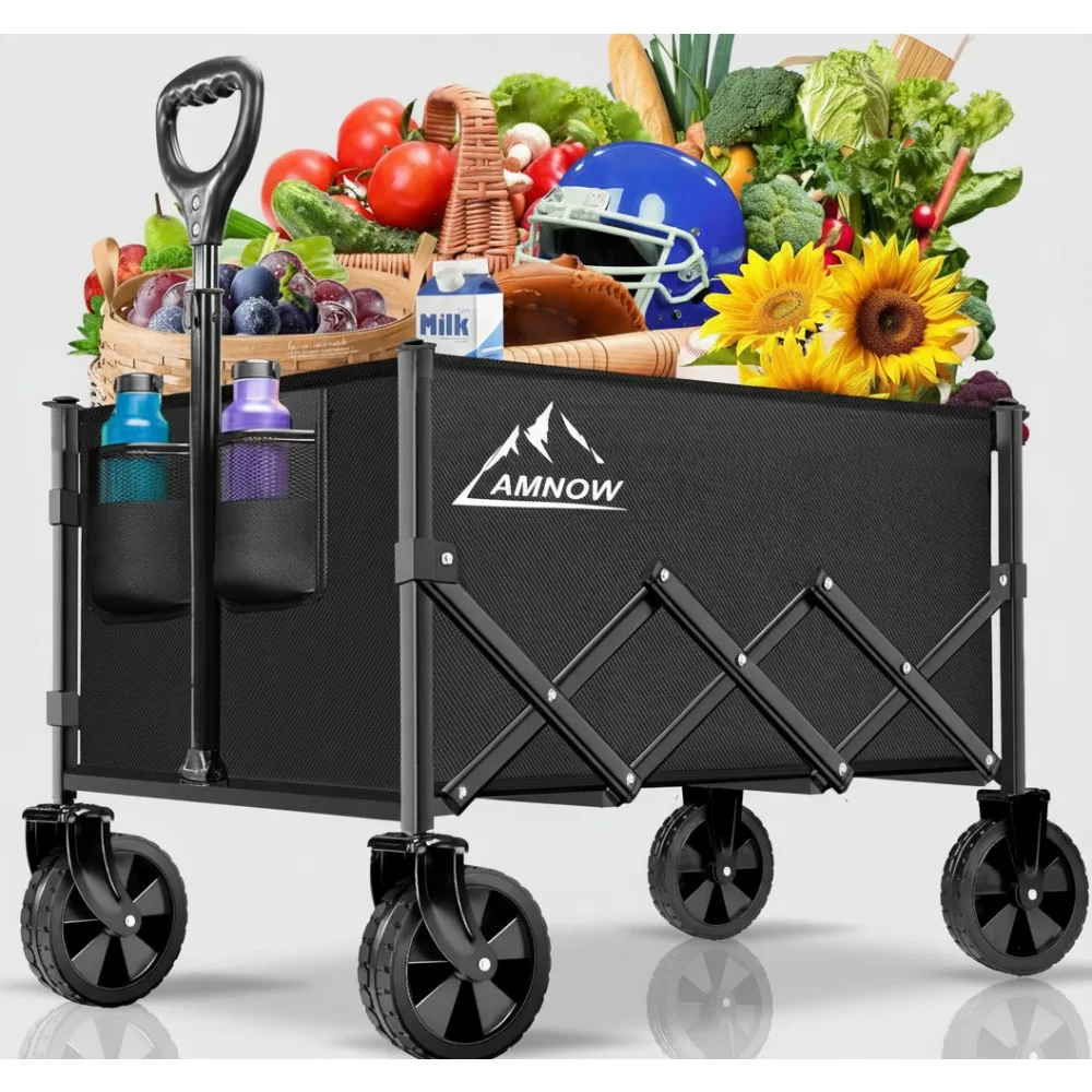 

Складная складная тележка емкостью 350 фунтов, вездеходные колеса, садовые покупки, кемпинг, утилита