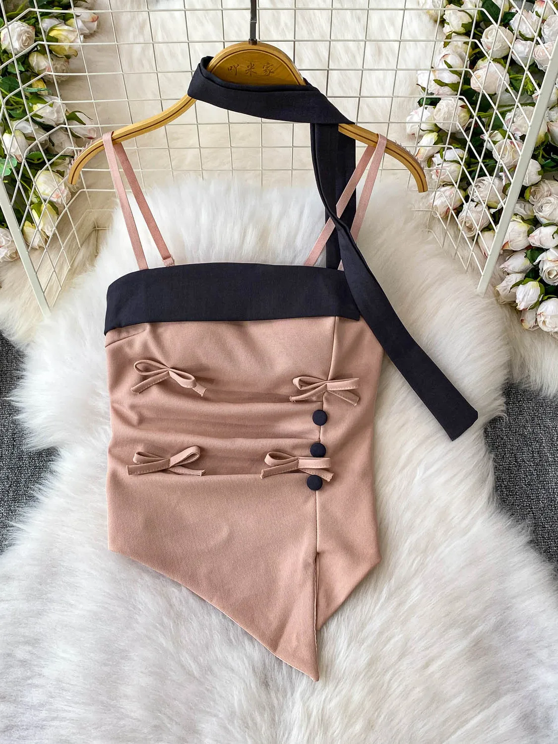 

High Waist Slim Fit Asymmetrical Top And Skirt Set with Sa Faionable Color Blo Design Women's Summer Outfit Two Piece Set