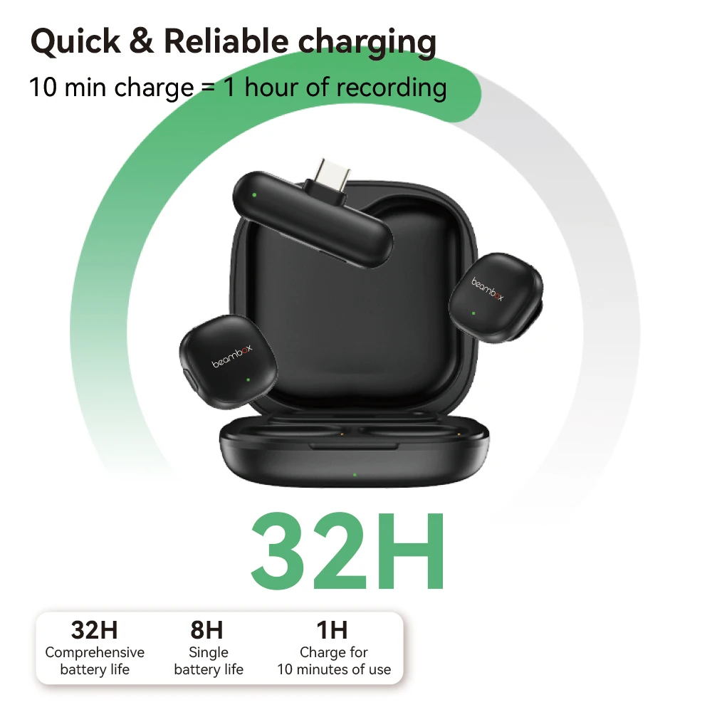 2025 New Dynamic Lapel Wireless Lavalier Microphone for iPhone Battery Noise Reduction Feature for Video Recording YouTube Vlogs