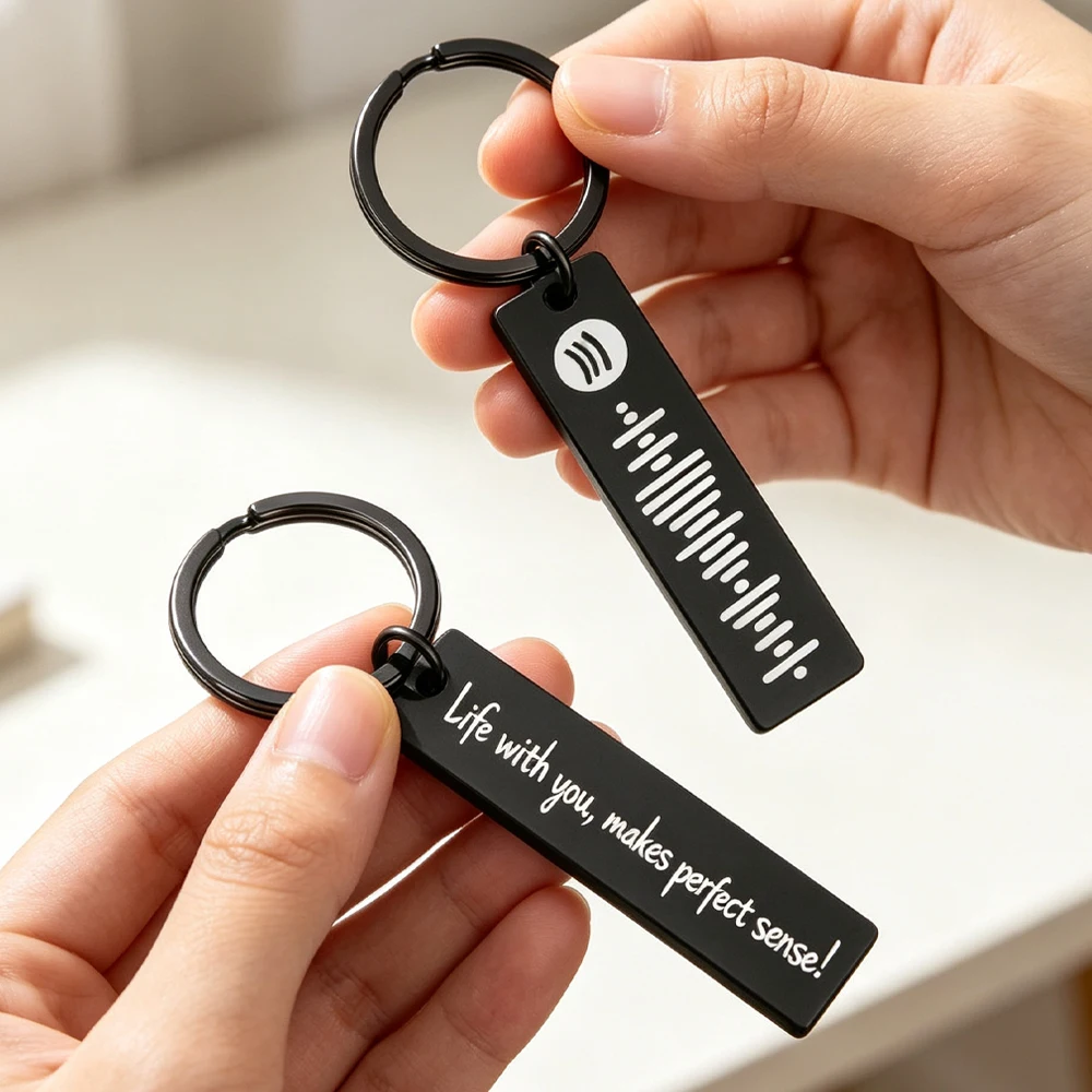 Custom Spotify Code Keychain Custom Song Music Keychain Custom Album Music Gift 2sided Custom Keychain Valentines Day Gifts