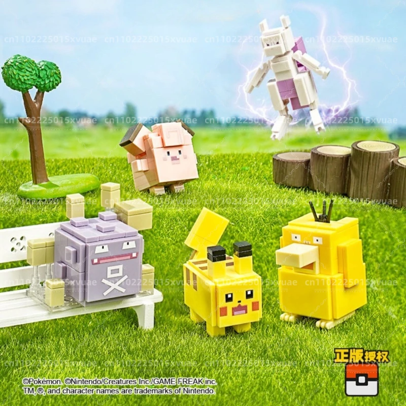 Pokémon-bloques de construcción de aventura, dibujos animados, Pikachu Mewtwo, figuras de partículas pequeñas, modelo educativo para niños, juguete para regalo