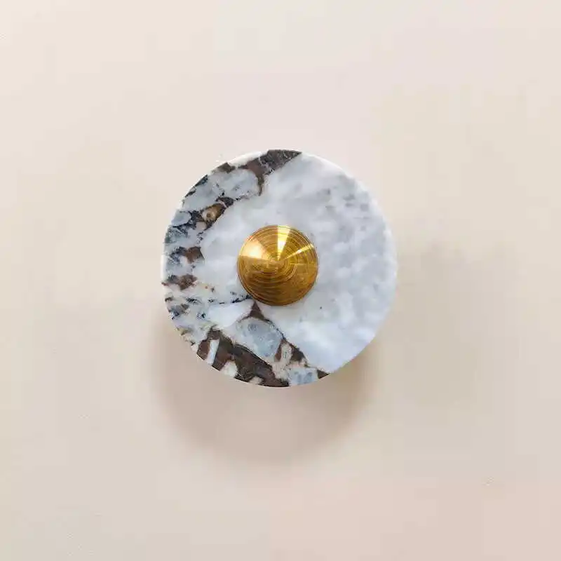 

Medieval Silent Wind Natural Marble Wall Lamp Soft Living Room Bedroom Corridor Background Wall Lamp