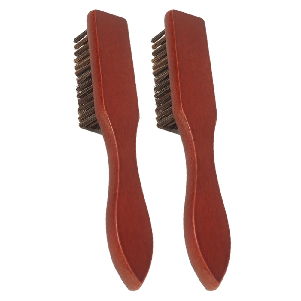

2pcs Beard Brushes for Men Hairbrush Grooming Kit Styling Curly Care Slick Back Cleaning Detangler Wooden Smoothing