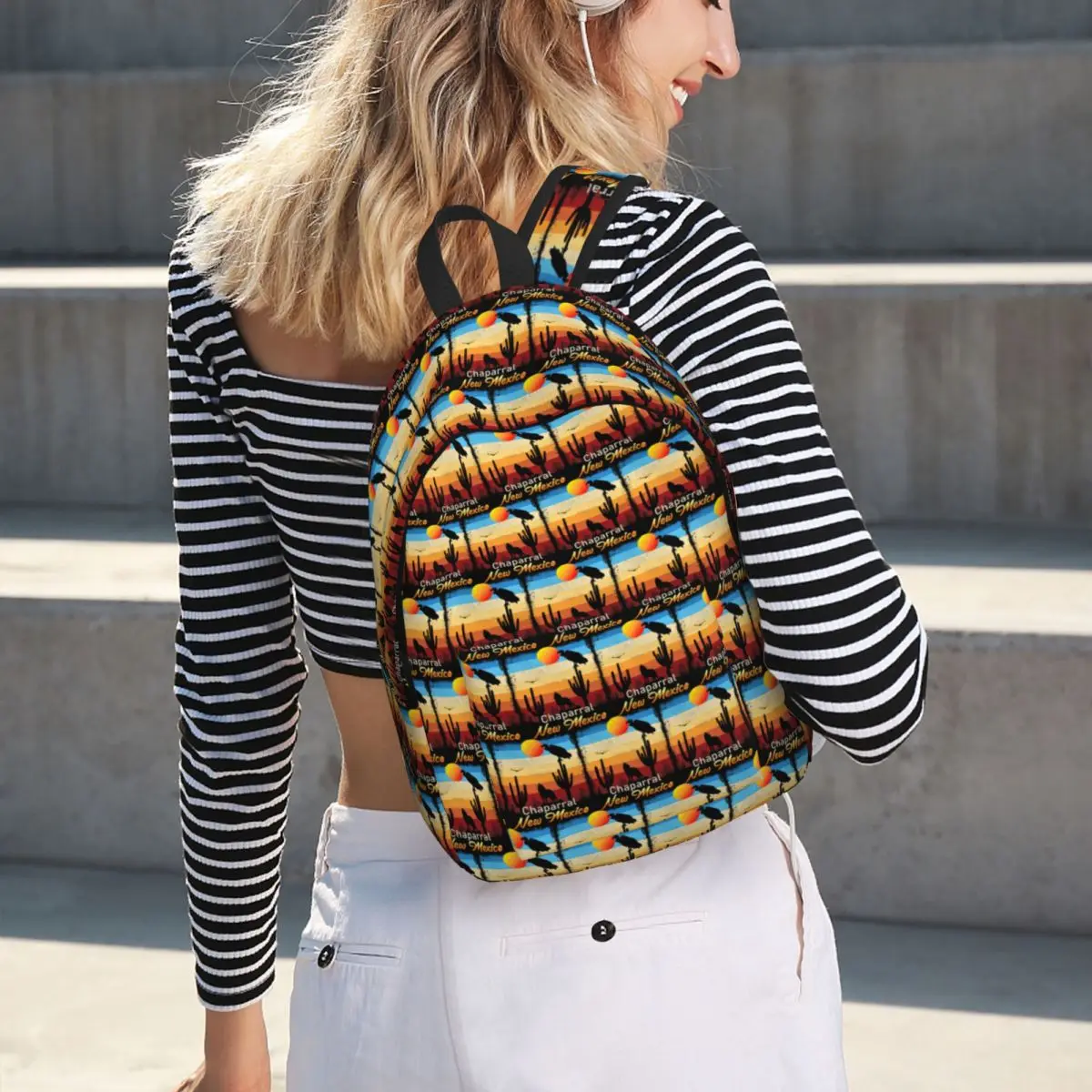 

Chaparral New Mexican NM Sunset Coyote Backpack Hot Sale Daypack Large Capacity BookBag School Bag Shoulder Bags for Men Women