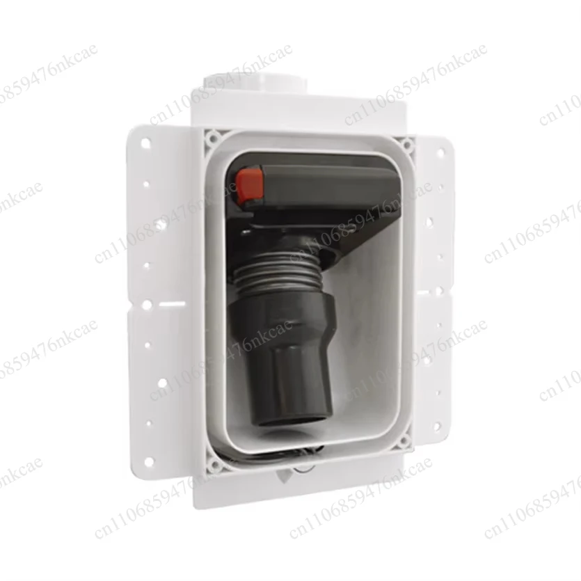 Hidden Inlet Valve Plastic Flexible Stretchable Central Vacuum Cleaner Hose With Back Plate