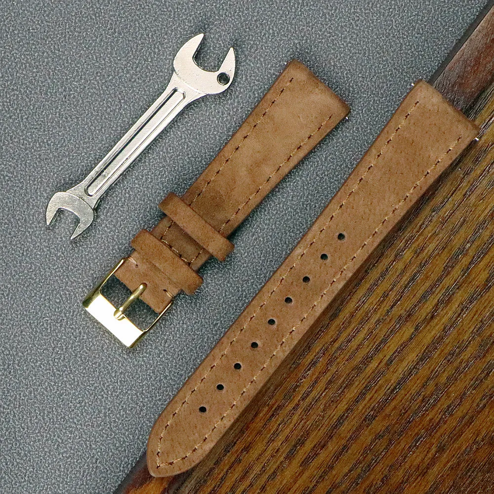 Vintage Suede Watch Band 18mm 20mm 22mm Quick Release Watch Strap Genuine Leather Wristband Belt Accessories for Brand Watch