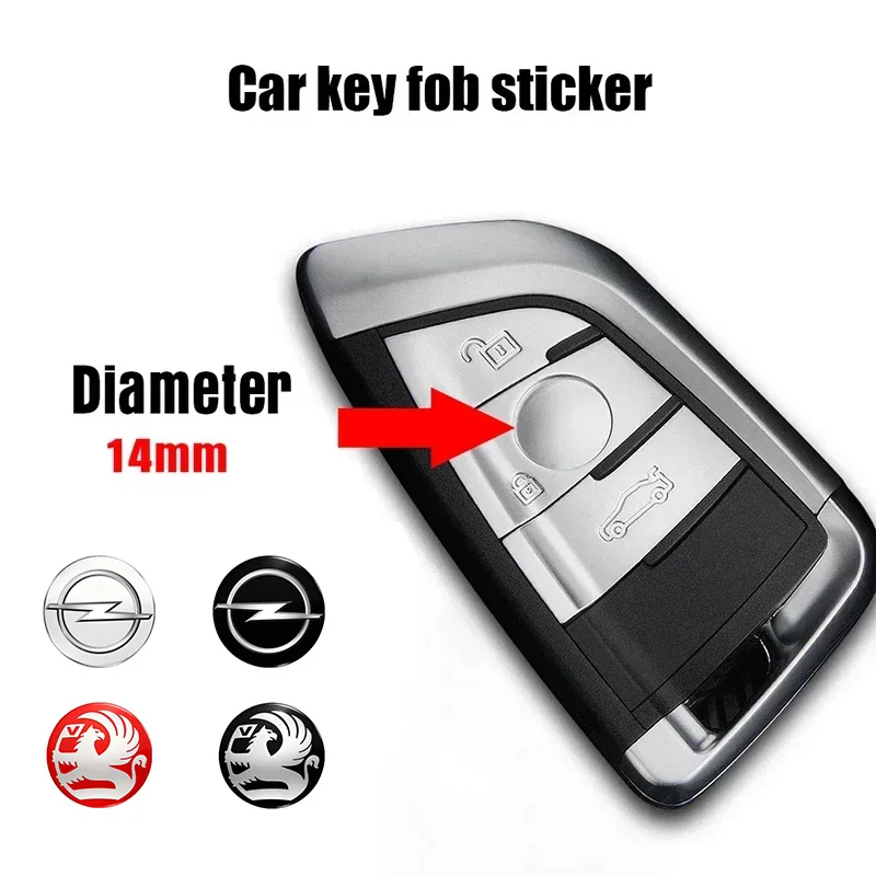 For Opel Astra j g Insignia Corsa d Vectra c Zafira a Auto Gadgets 14mm Alloy Car Key Fob Emblem Auto Key  Sticker Styling