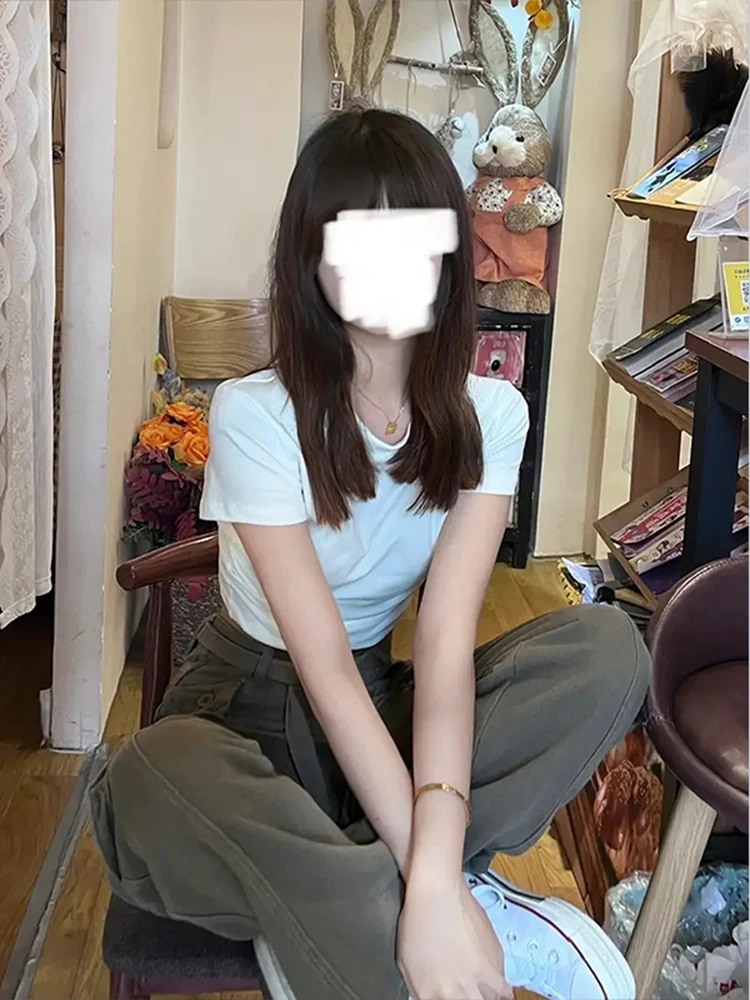 Militärische Arbeitskleidung, weite Beinhose für Damen, Sommer, dünn, locker, lässig, Sport, lange Hose, hohe Taille, Baumwolle, 00 %