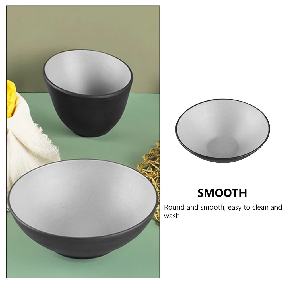

1pc Ramen Bowl Hand-Pulled Noodle Container Stainless Steel Salad Storage Melamine Insulated Anti-Scalding Soup Rice