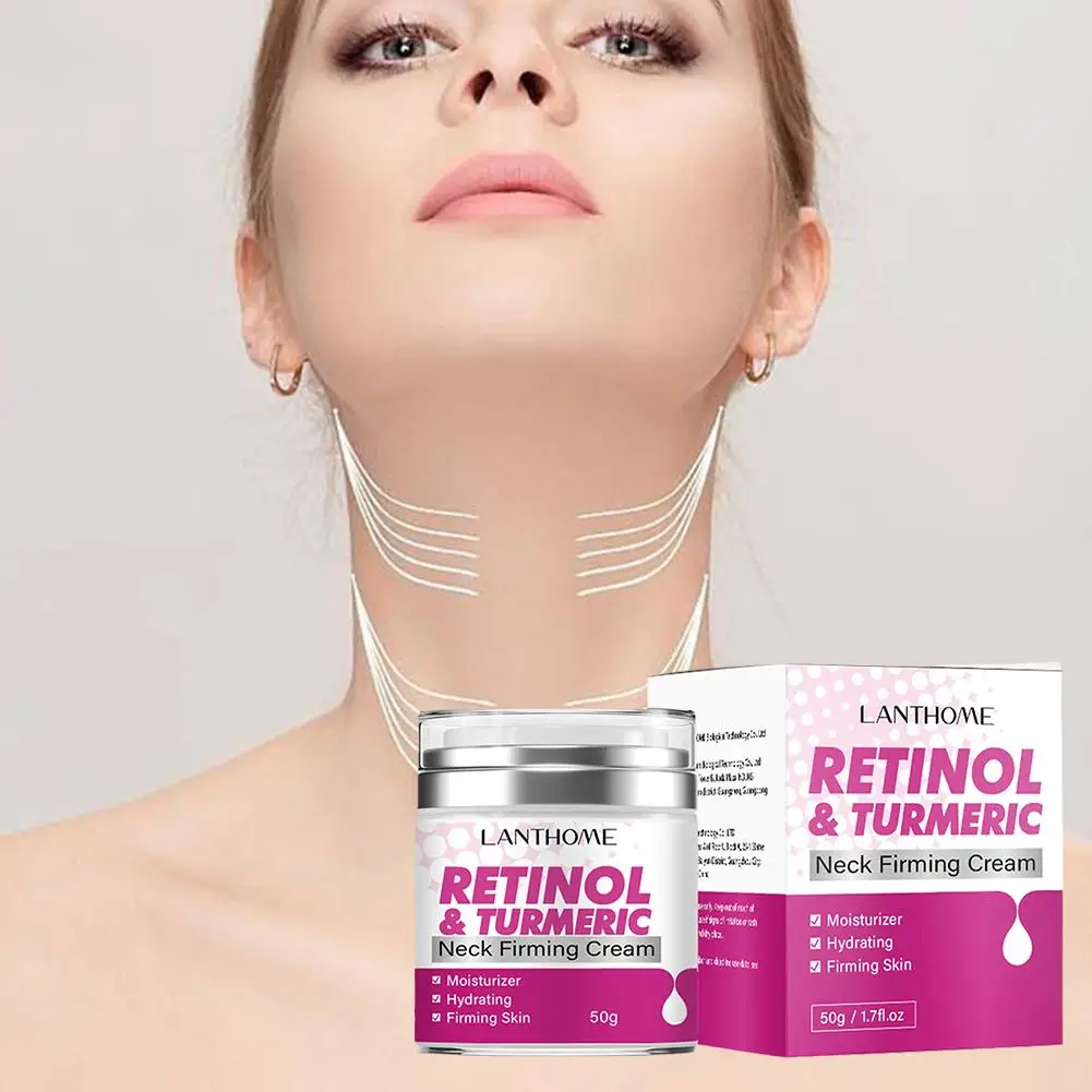 

50g Neck Firming Cream Facial Moisturizer With Retinol Double Hydrating Skin Firming Anti-Wrinkle Turmeric Chin Reducer Car P7L4
