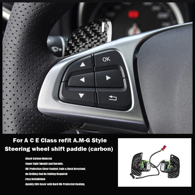 AM-.G Style Carbon fiber refit Replacement shift paddle Steering wheel gear paddle For C E CLA CLS Class W205 W214 W177