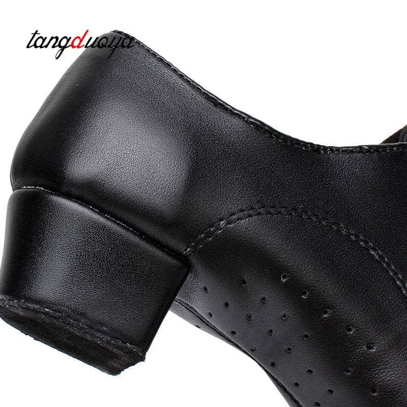 Men Standard Dance Shoes Ballroom Shoe Leather low-heel Practice Competition Modern Dancing Shoes For Kids Boys Dance Sneakers