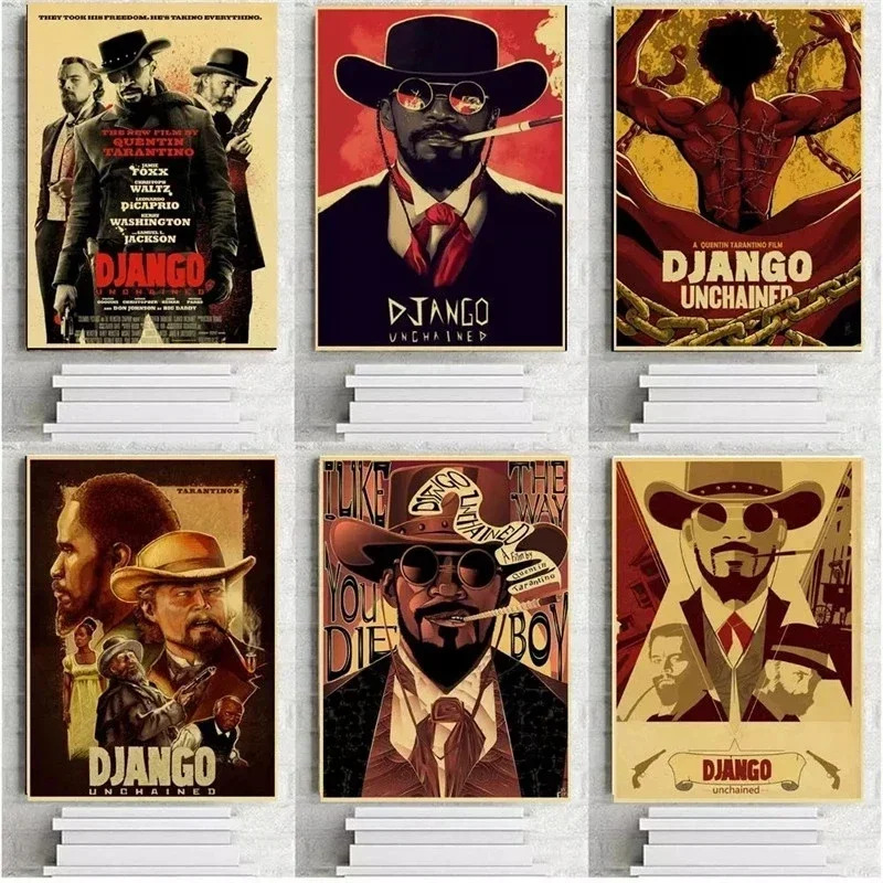 Django Unchained Quentin Tarantino Movie Poster Vintage Canvas Poster Printing Wall Art Print Poster Home Decoration