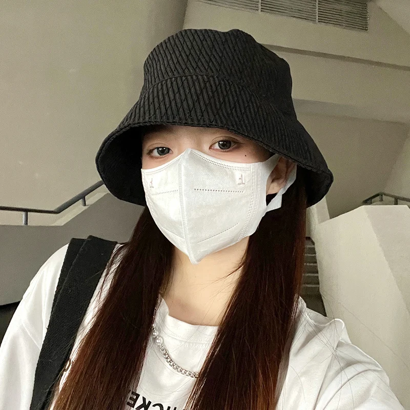 

Ladies Fisherman Hat Everything Big Face Suitable Big Head Encircling Bucket Hats Shade Show Face Small Plain Makeup Basin Cap