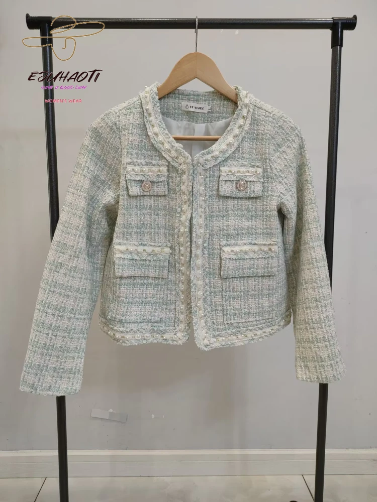 Francese piccola fragranza cappotto corto donna primavera autunno 2024 nuovo temperamento tutto-fiammifero senso avanzato Tweed vestiti giacca donna