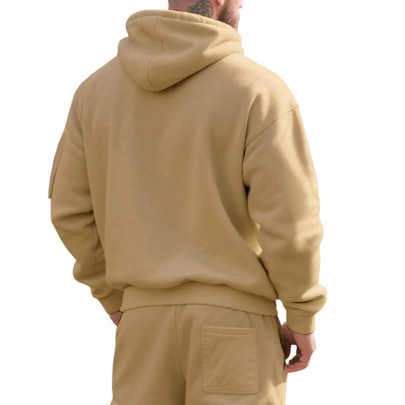 Men's Hooded Fleece Pullover Sporty Casual Jacket - Warm Comfortable European American Style Autumn Winter Outerwear