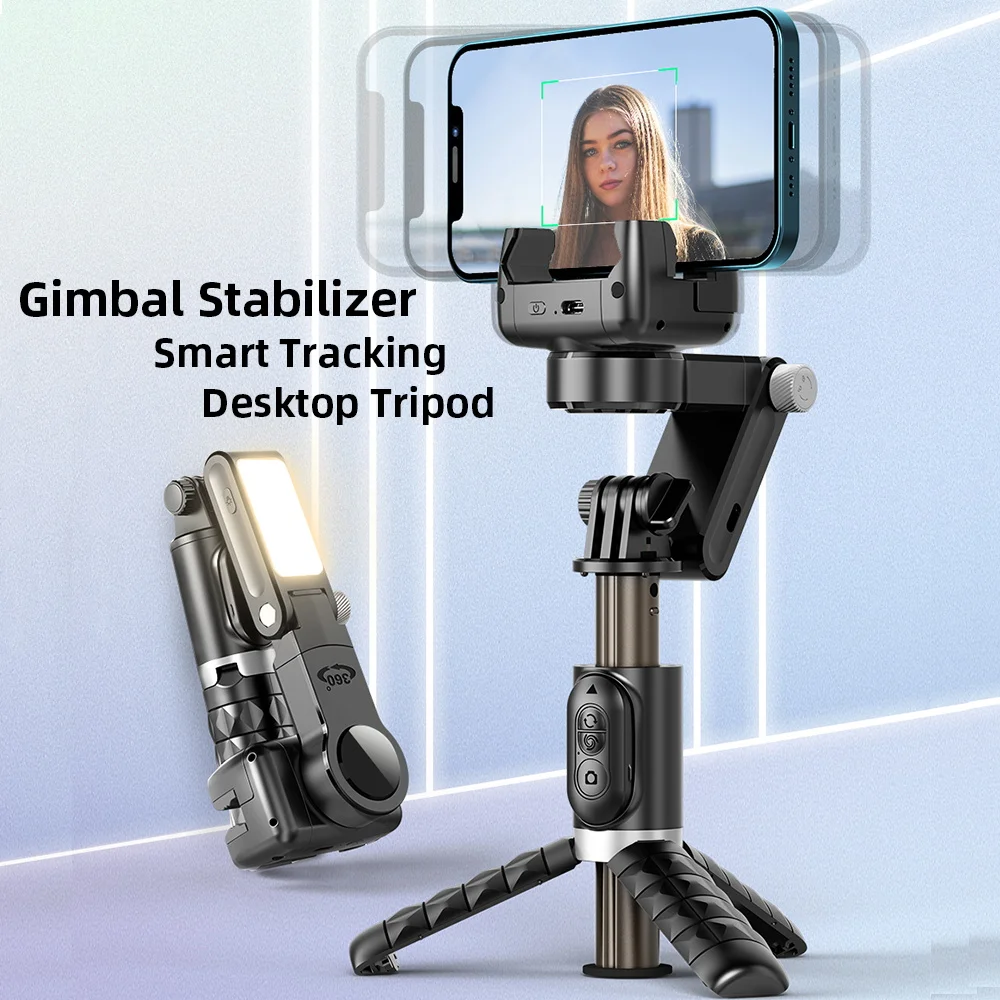 Phone Stabilizer Desktop Handheld Gimbal Stabilizer Selfie Stick Tripod Fill Light Wireless Remote Following the Shooting Mode