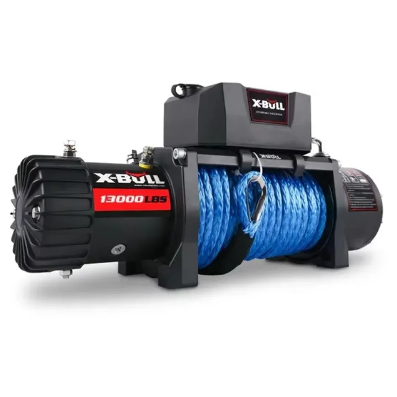 

New modelElectric 12V Winch 13500lbs Winch 2000-20000lb Electric Remote Control Kits 4x4 Off-Road Synthetic Rope Mini Electric W