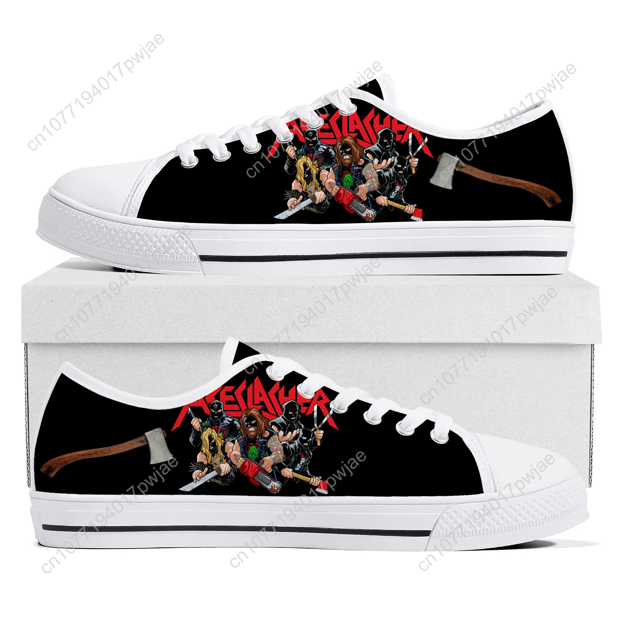 Axeslasher Heavy Metal Rock Band Low Top Lightweight Sneakers Mens Women Teenager Canvas Sneaker Casual Hiking Lightweight Shoes