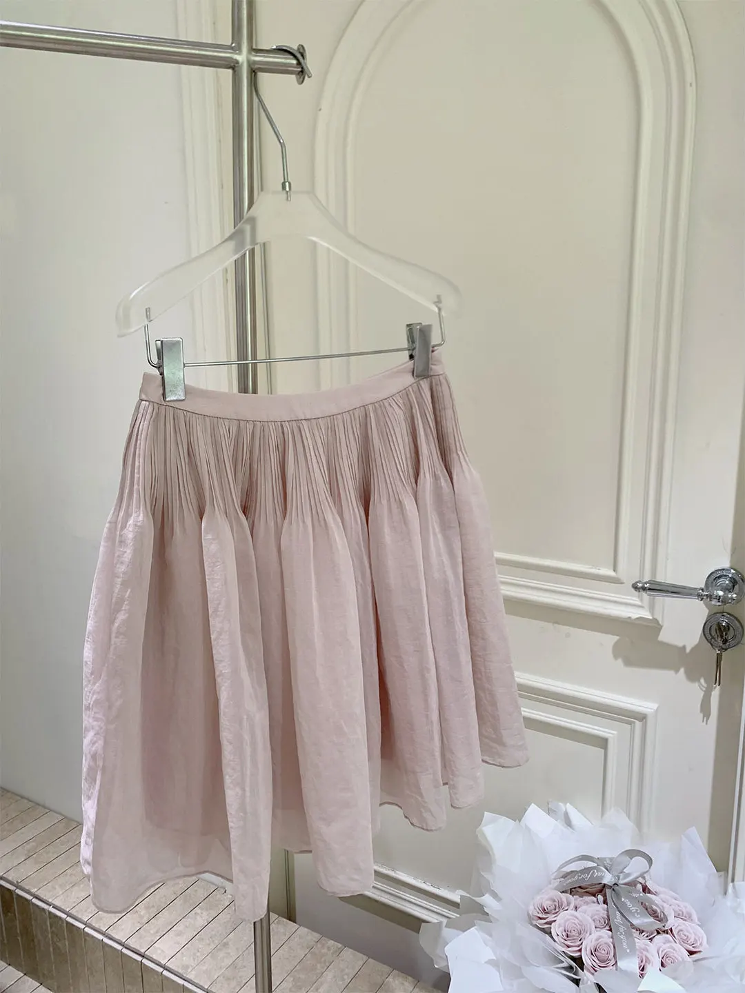 classic-heavyweight-ballet-pleated-tulle-simple-half-length-skirt-french-style-high-waist-a-line-skirt-breathable-skin-friendly