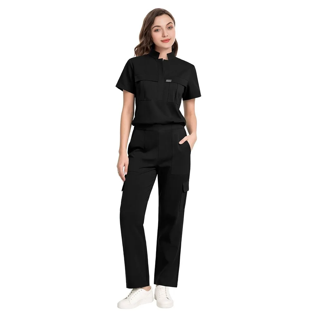Medical Scrubs 2 Piece Set Casual Fashion Work Uniform European & American Plus Size for Doctor Nurse Gorros Quirófano Mujer