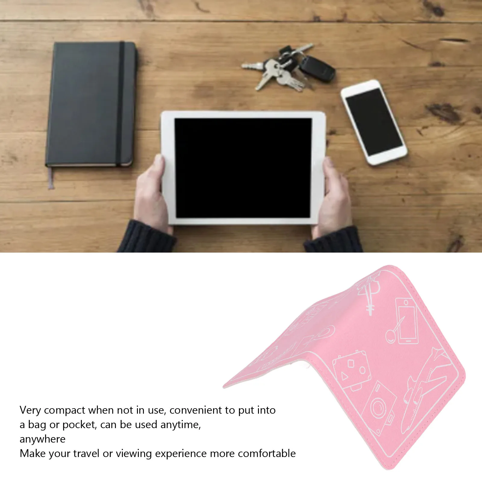 Airplane Phone Holder Flexible Foldable Portable Tablet and Cell Phone Stand for Travel Flexible Phone Holder Travel Phone Stand