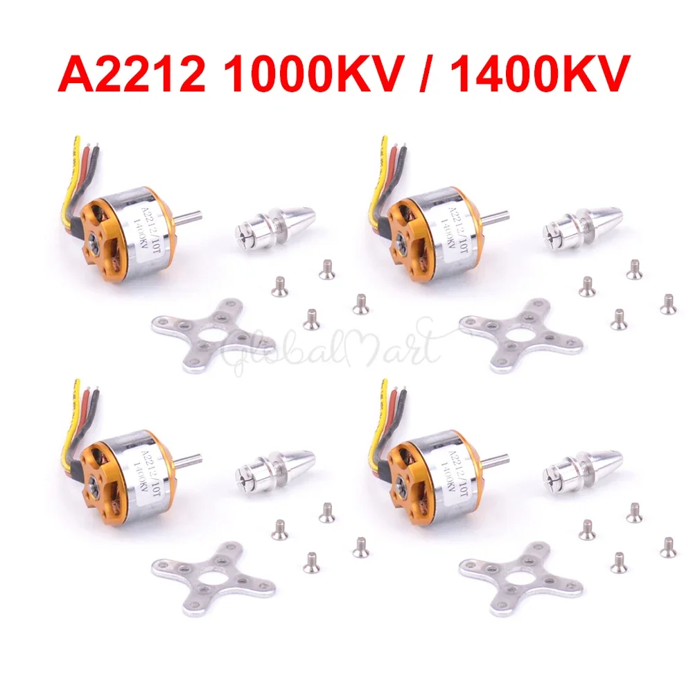 RoRusAA4pcs/lot XXD A2212 2212 1000KV 13T / 1400KV 10T Brushless Motor For F450 450mm Quad Rotor Multicopter RC Aircraft