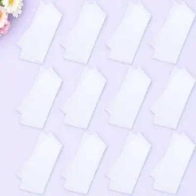 ผ้าเช็ดหน้าผ้าฝ้าย 12 ชิ้น ผ้าขนหนูสี่เหลี่ยมสีขาวบริสุทธิ์สำหรับงานศิลปะ DIY อุปกรณ์เสริมน้ำหนักเบา ทนทาน ซึมซับได้ดี