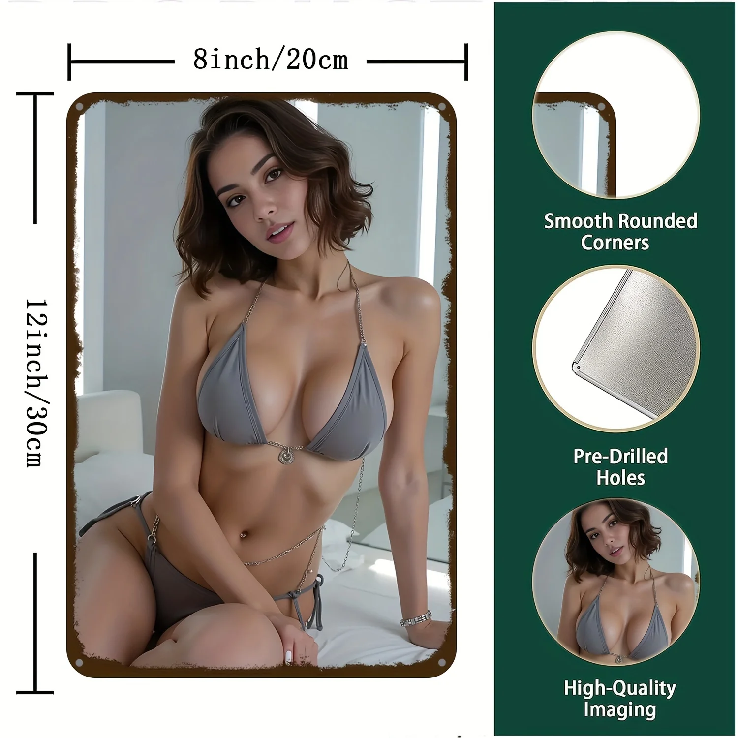 Chic Sexy Lingerie Mannequin Metal Wall Art - Durable Iron Sign for Bedroom,Living Room Decor, , Bedroom Perfect