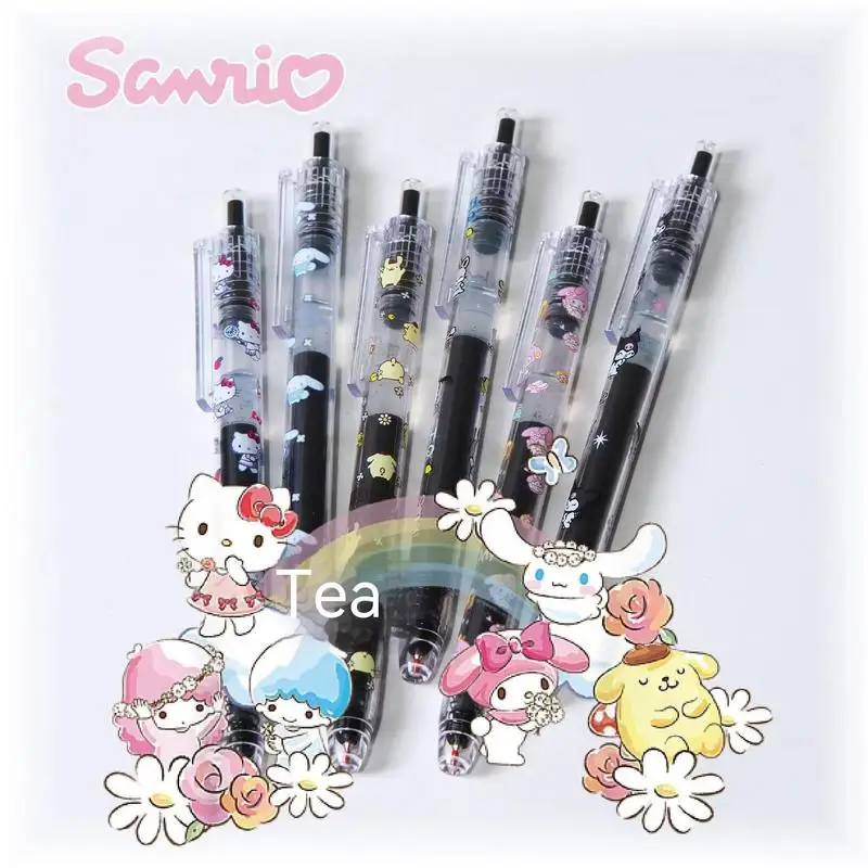 Imagem -04 - Sanrio Hello Kitty Cartoon Gel Pen Caneta de Assinatura Super Suave Estudante de Alto Valor Escrita Presente Super Suave Novo Kawaii 12 Pcs 36 Pcs