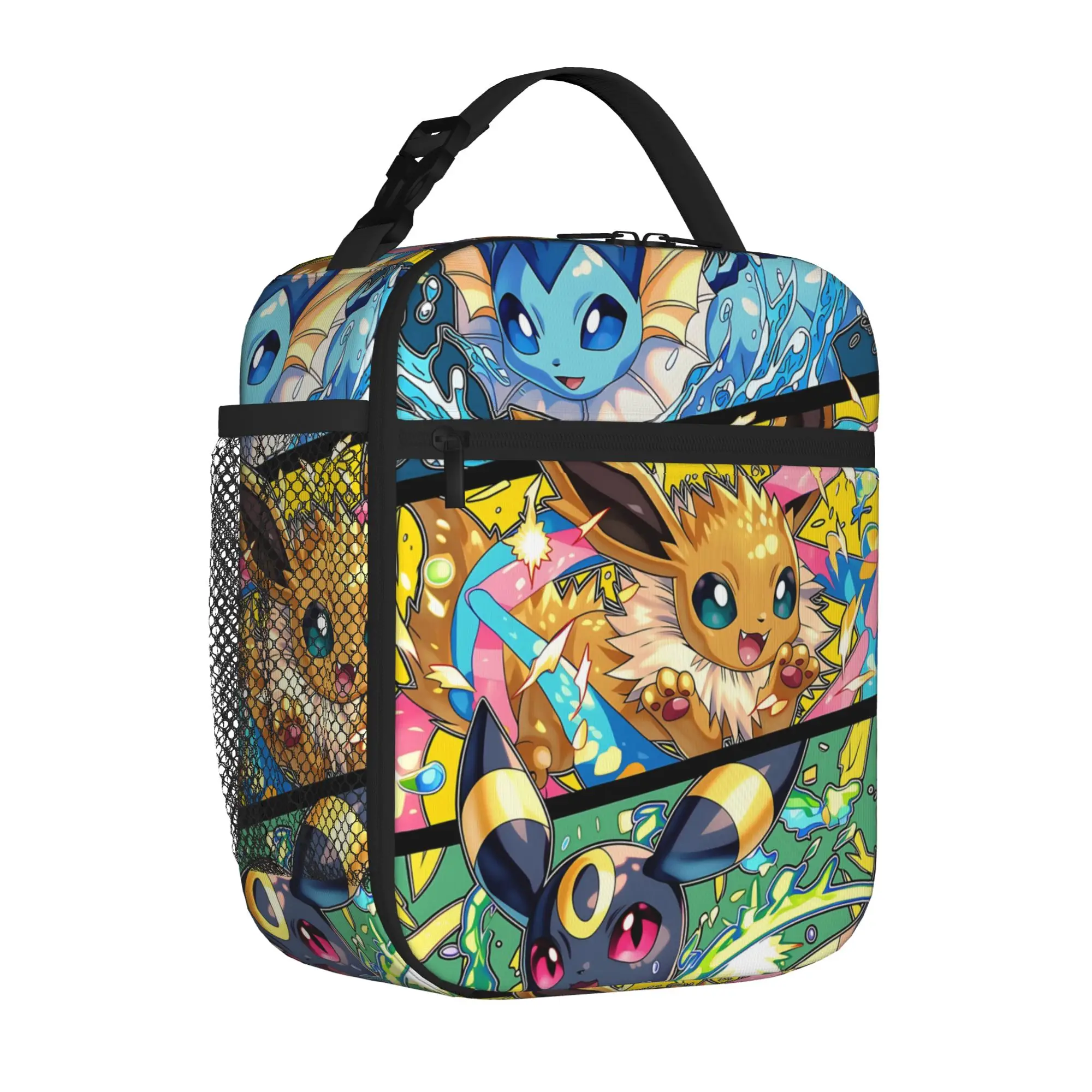 1 Piece Zipper Closure Group Storage Bag Pocket Pokemon  School Lunch Food Box Reusable For Lunch Food Bag