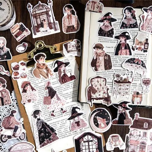 20 unids/lote Kawaii pegatinas de papelería manga de niña DIY diario basura planificador de papel pegatinas decorativas