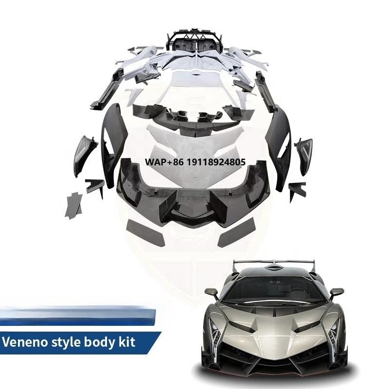 Half Carbon Fiber Car Bumper Bodykit for Aventador LP700 Upgrade Facelift Veneno Wide Body Kit Front Headlights Hood