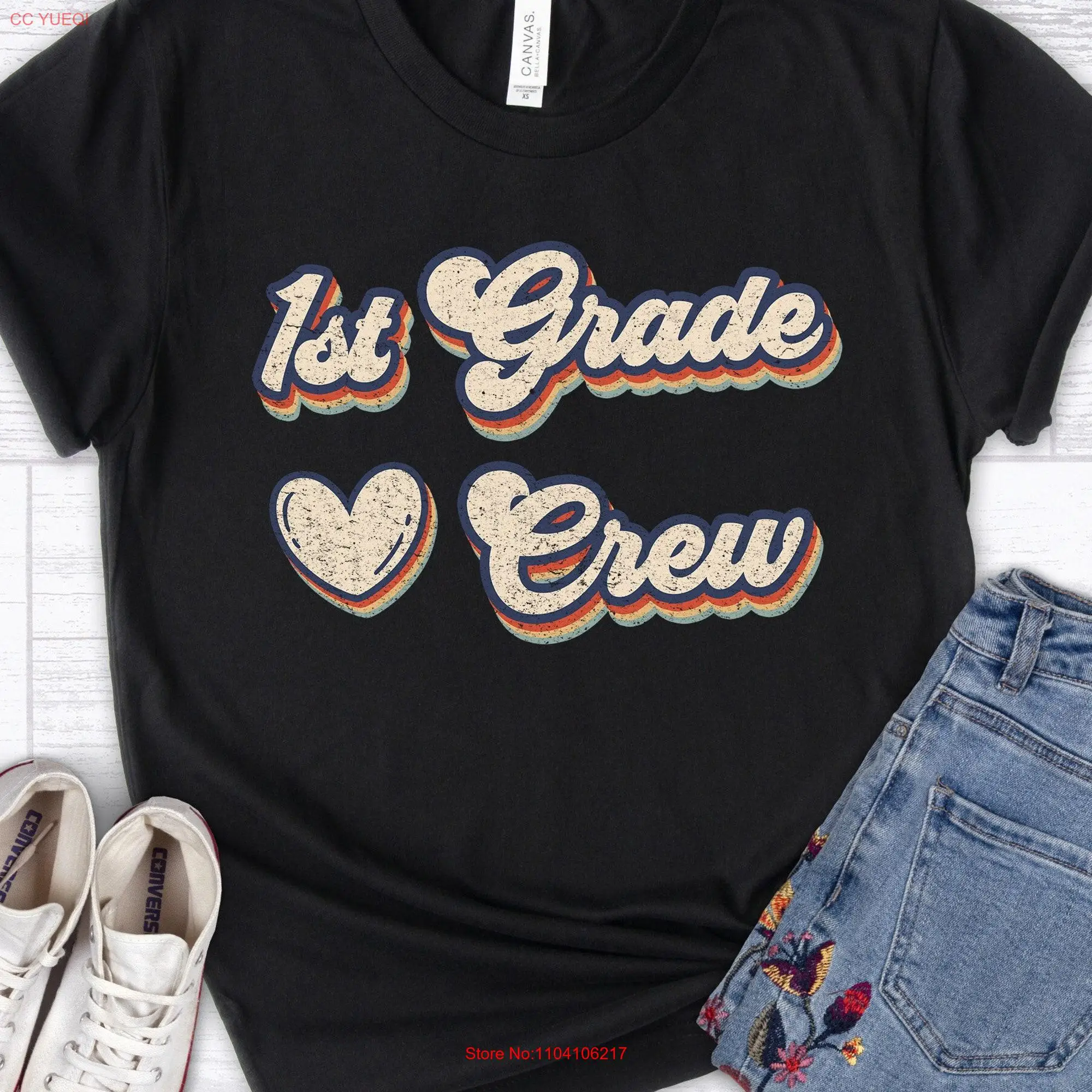 1st Grade Crew T Shirt CUSTOMIZABLE 2nd Teacher 3rd 4th  long or short sleeves