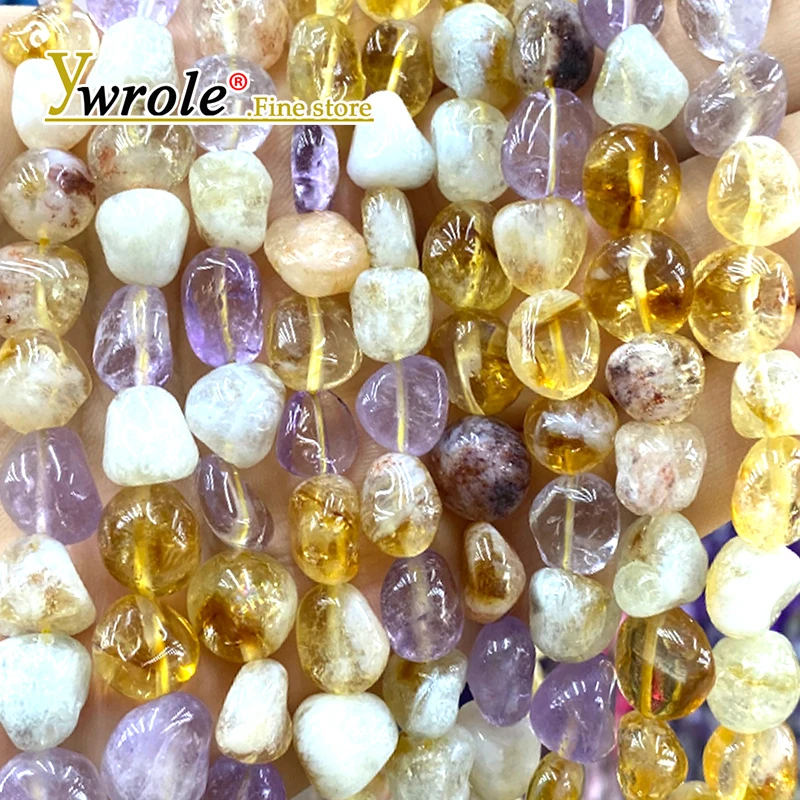 Rough Processed Gem 8x10mm Irregular Natural Stone Ametrine Loose Spacer Beads for Jewelry Making DIY Bracelets Accessories