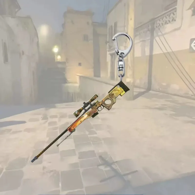 CSGO Acrylic Gun Skin Keychain Double Sided Rifle Sniper Bag Pendant Game Periphery Backpack Charm Ornament Collectible Gift