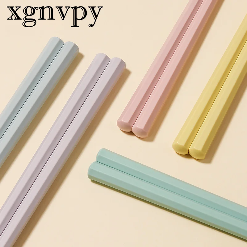 xgnvpy New Morandi Macaron five-color octagonal chopsticks alloy chopsticks high-end high appearance level explosion