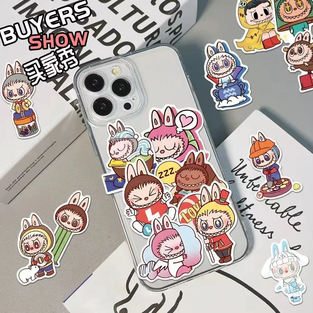 80PCS Cute Cartoon Labubu Stickers for Kids Graffiti Skateboard Laptop Water Bottle Motorcycle Kawaii Sticker Toy Decals image 6