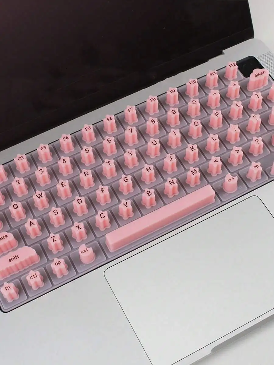 

Silicone Waterproof Keyboard Cover Designed For Long Nails, With Nail Protrusion Slots, 3 Colors Available, Waterproof, Scratch-