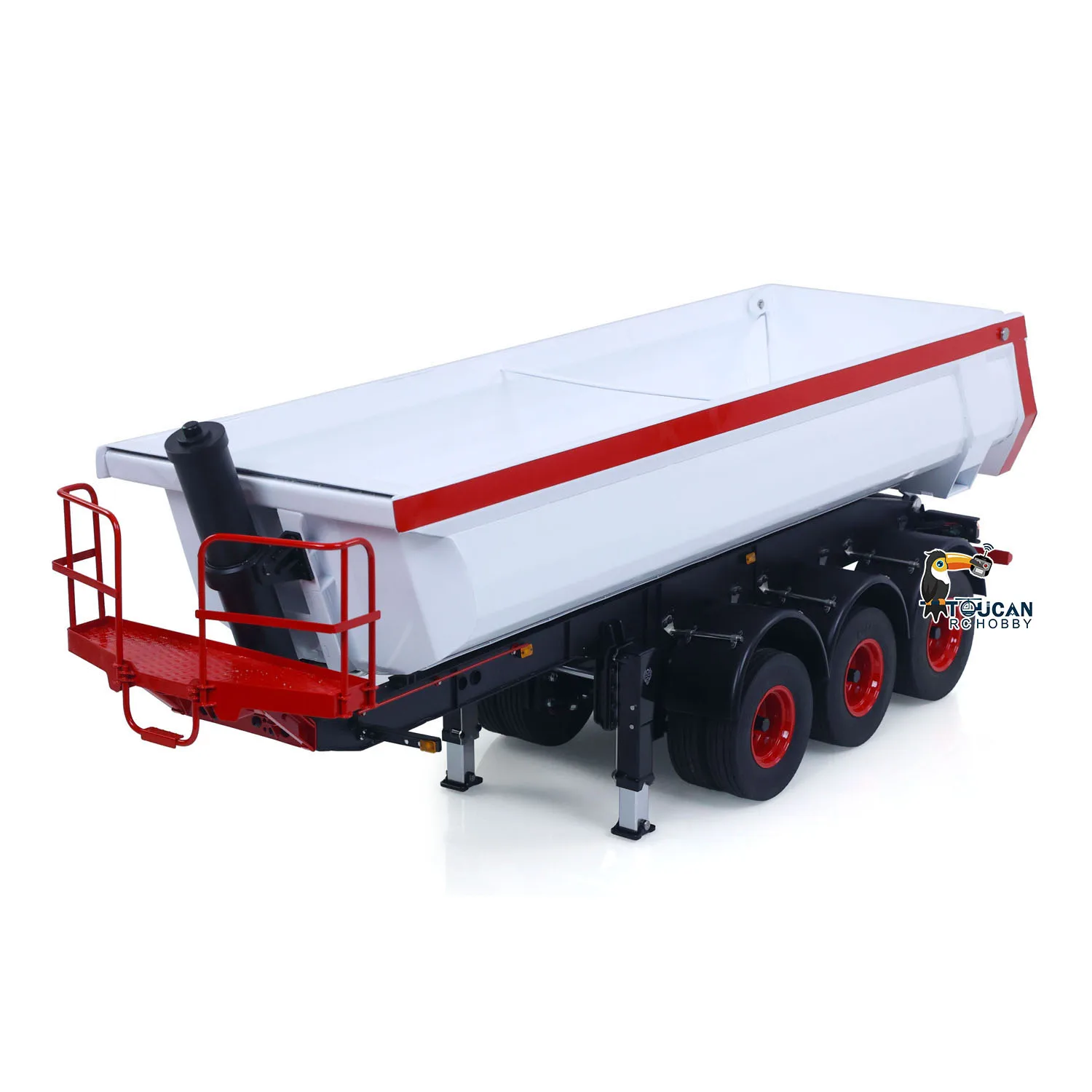 1/14 LESU معدن 3 محاور هيدروليكية تفريغ شبه مقطورة U على شكل دلو لتقوم بها بنفسك TAMIYA التحكم عن بعد جرار شاحنة نظام الإضاءة #2