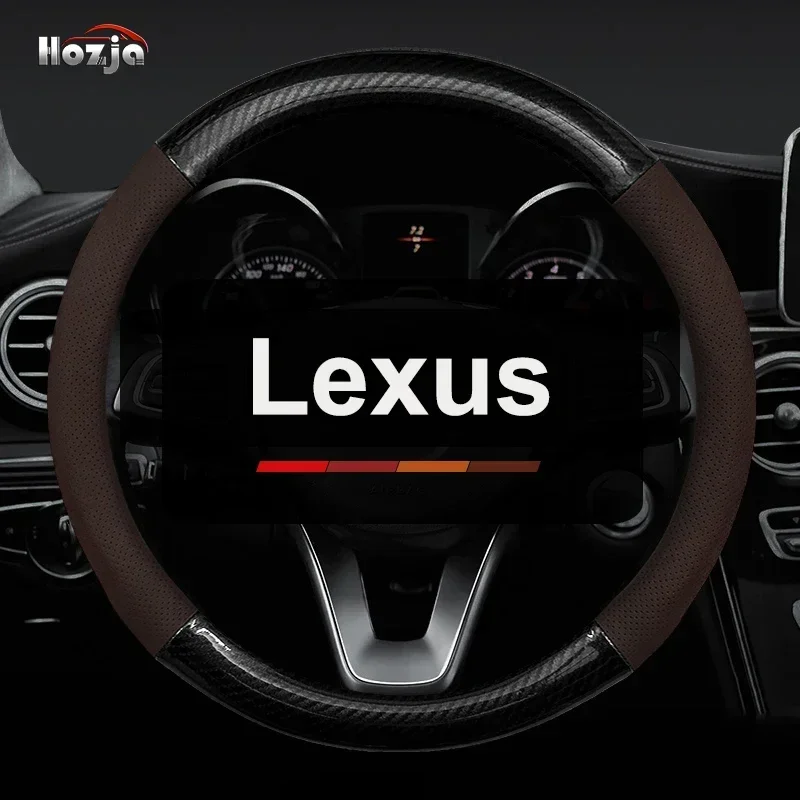 Carbon Leather Car Steering Wheel Cover for Lexus GS450h GS350 LS GS250 ES300h ES350 LFA IS350 CT200h GX460 Auto Accessories