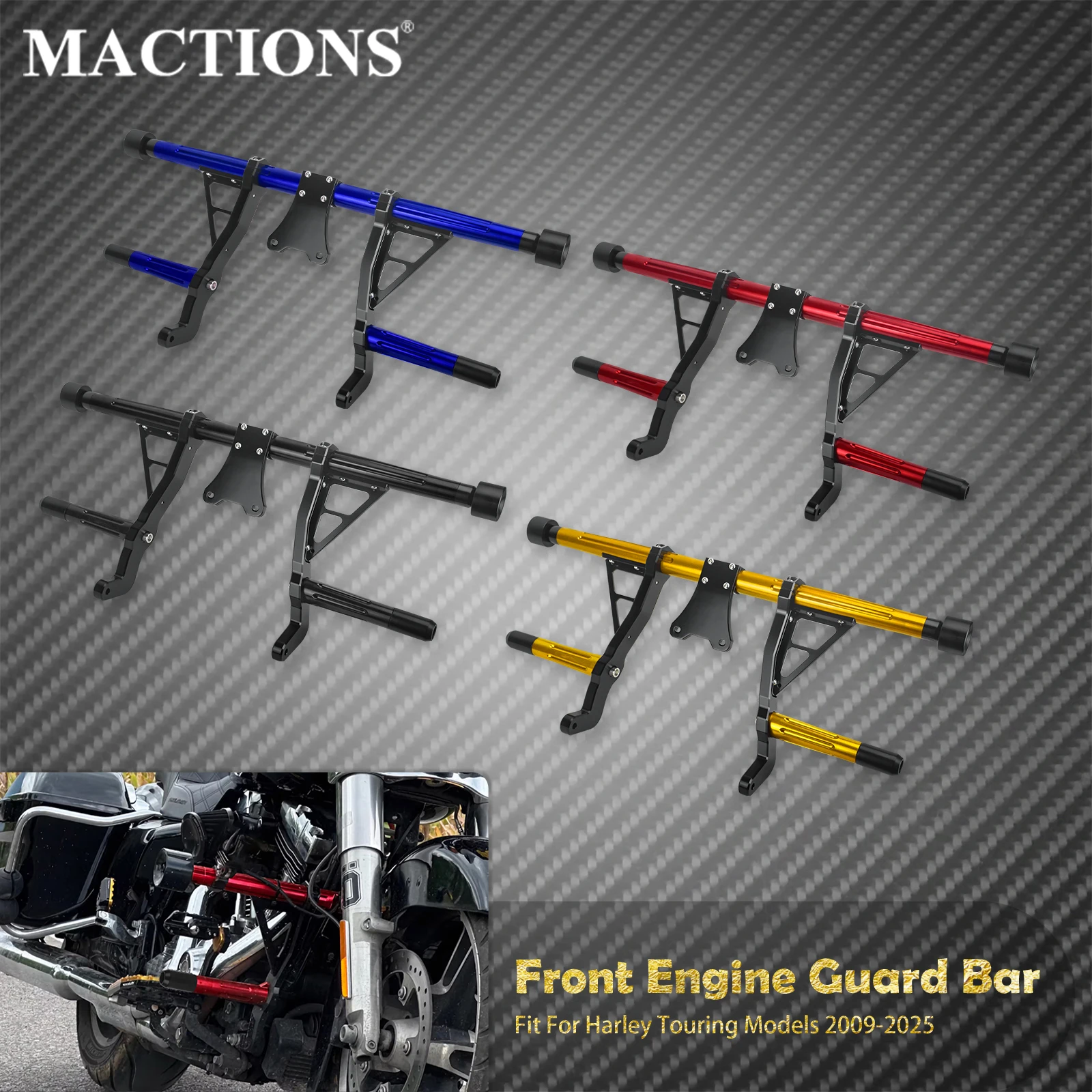 Motorcycle Highway Engine Guard Crash Bar Front Flat Out Bar For Harley Touring Road King Street Electra Road Glide FLHTK 14-23
