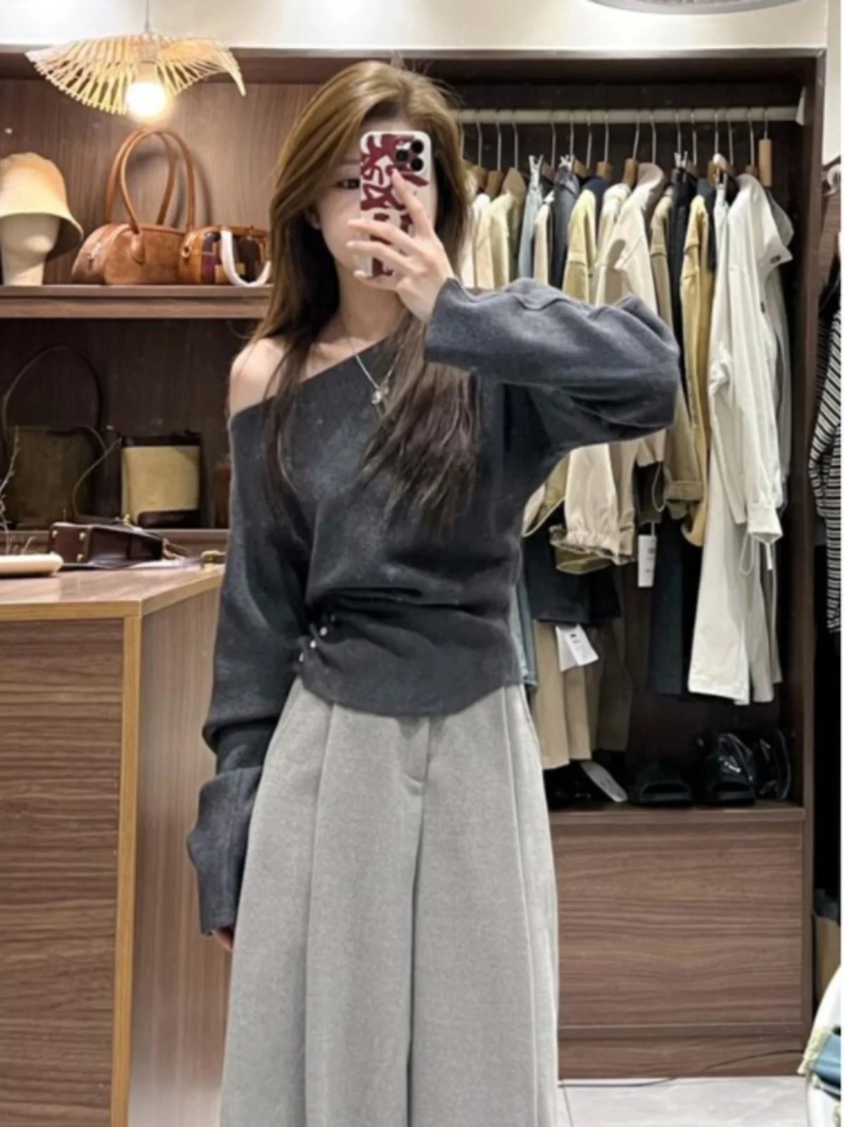 

Casual Loose Slim Woman Pullovers Retro Solid Color Sweet Lady Women Pullovers Simple Chic Basic Black Red Knitted Top Female