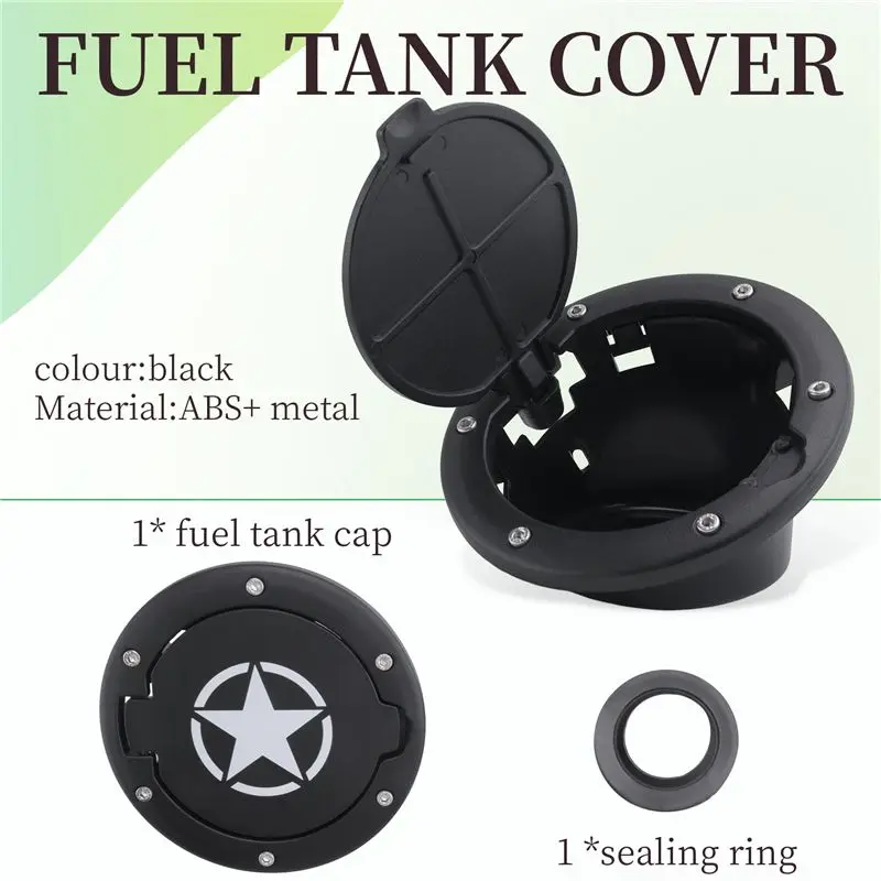Top Sale Gas Tank Cap Cover Fuel Tank Cover 4-Door 2-Door For 2007-2018 Jeep Wrangler Jk & Unlimited Car Accessories - view 4